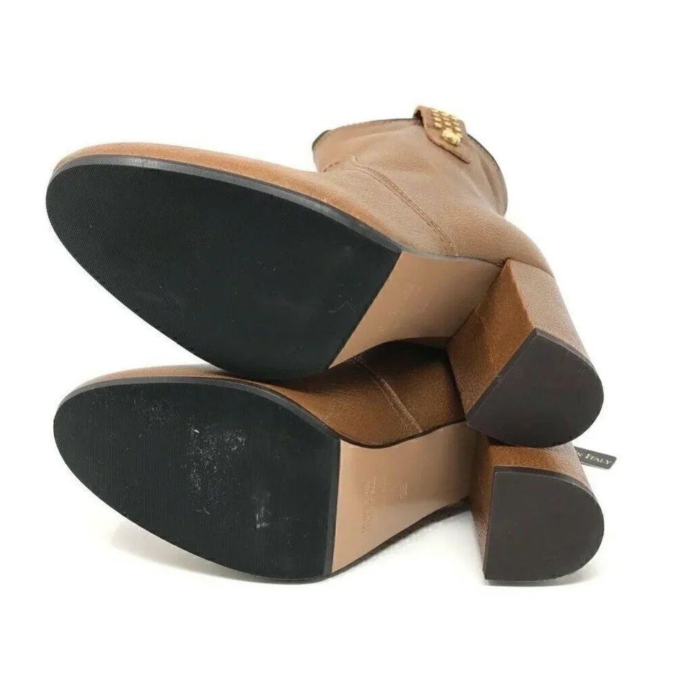 Napoleoni Ankle Boots Booties Brown Leather 8 NEW